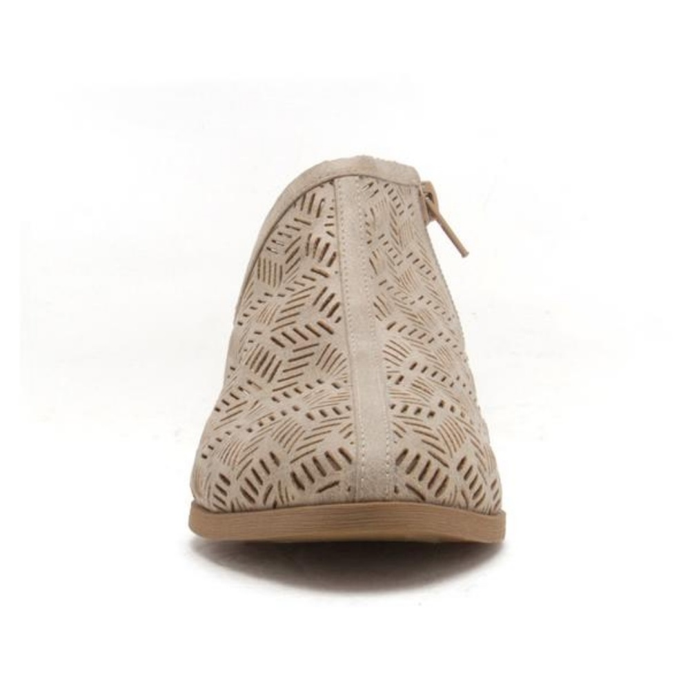 Last Pair! Stone Color Perforated Bootie Size 6 - Picture 4 of 4